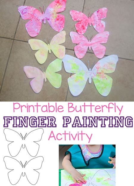 Finger Paint Butterfly Craft + Butterfly Printable - Fun with Mama