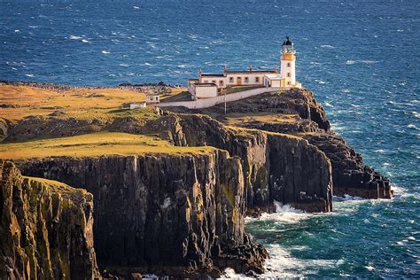 Neist Point, sea, lighthouse, scotland, rock HD wallpaper | Pxfuel