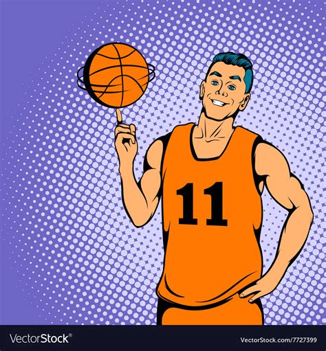 Basketball player concept comics style Royalty Free Vector