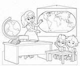 Classroom Scene Coloring Page sketch template