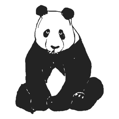 Diseño PNG Y SVG De Oso Panda Sentado Plano Para Camisetas