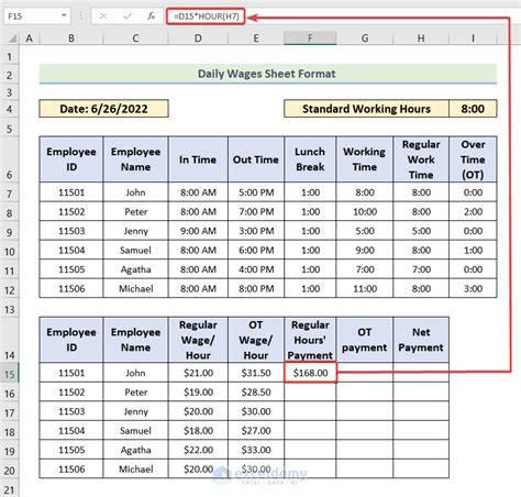 Daily Wages Sheet Format in Excel (with Quick Steps) - ExcelDemy