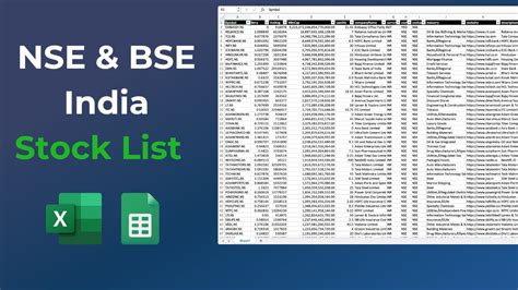 How to Get a List of All Stocks in the NSE & BSE (Indian Exchange) for ...