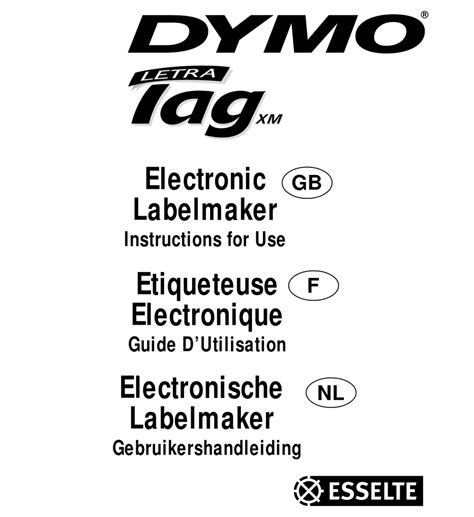 DYMO LETRATAG XM INSTRUCTIONS FOR USE MANUAL Pdf Download | ManualsLib