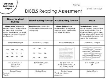 3rd Grade Dibels 8th Edition Parent Sheet by Pretty Fly RTI | TPT