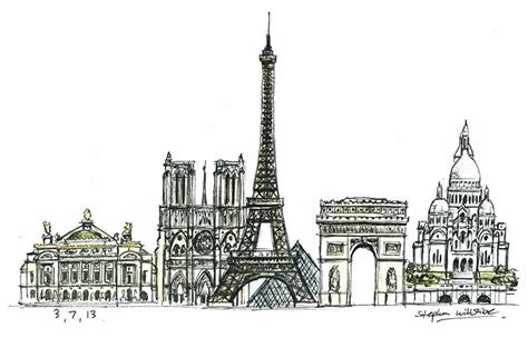 Paris Skyline Drawing at PaintingValley.com | Explore collection of ...