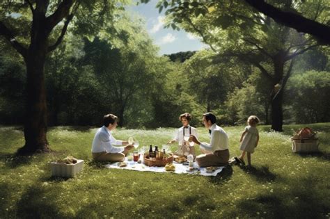 Premium AI Image | A family picnic in the park