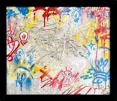 Paris Subway Map (Mixed Media) by Piotre – Signature Fine Art