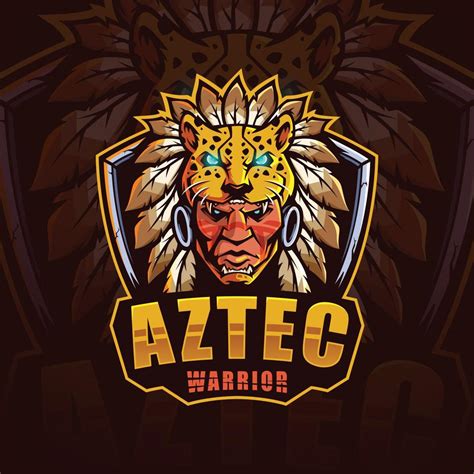 Aztec Indian American Warrior mascot sport logo design vector 10522889 ...