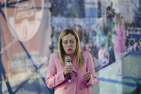 Giorgia Meloni Seen Speaking During Campaign Editorial Stock Photo ...