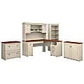 Bush Fairview L DeskHutchCabinetsBookcase - Office Depot