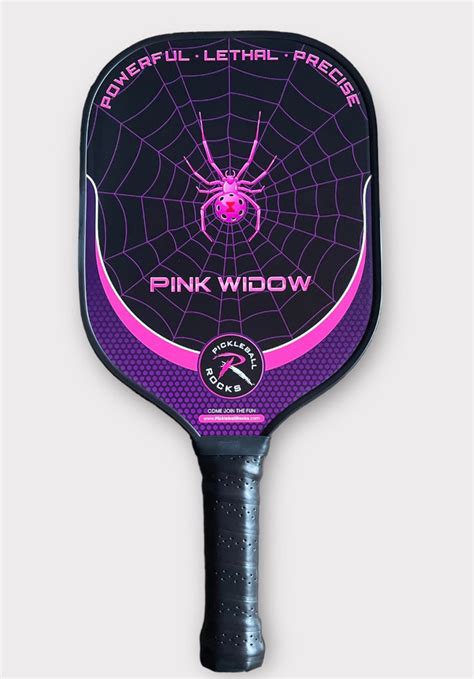 Pickleball Rocks "PINK WIDOW" 16mm Carbon Fiber Paddle – Pickleball ...