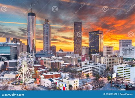 Atlanta, Georgia, USA Downtown Skyline Stock Photo - Image of night, district: 128613072