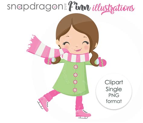 Girl Ice Skating Clipart ice skater digital clipart girl | Etsy