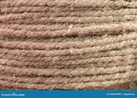 Natural Hemp Rope, Hemp Fiber Woven into a Thick Thread Closeup Textured Effect. Natural Plant ...