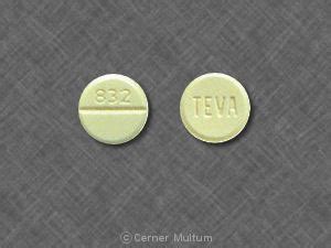 TEVA 832 Pill Yellow Round 8mm - Pill Identifier