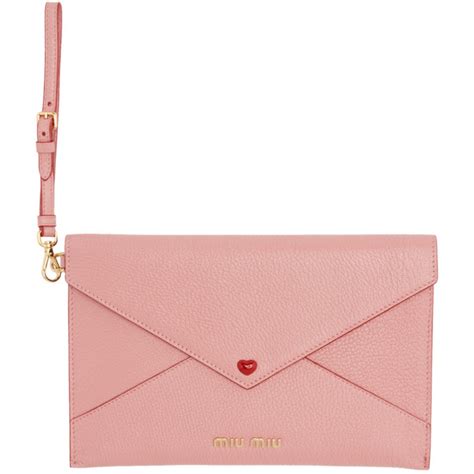 Miu Miu Pink Love Envelope Wallet Miu Miu