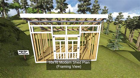 10x16 Modern Shed Plan