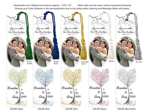 Wedding Bookmark Favors Photo Bookmarks Custom Bookmark - Etsy