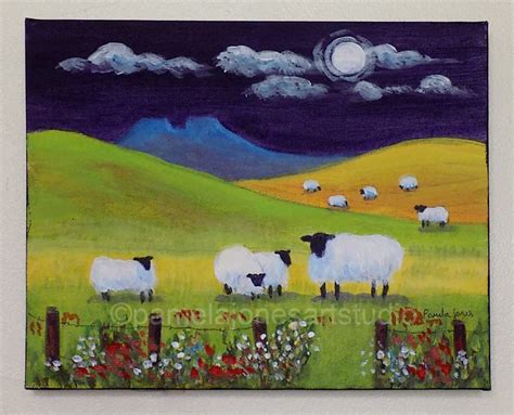 Sheep painting 46 12x12 inch original oil painting by Roz - campestre.al.gov.br