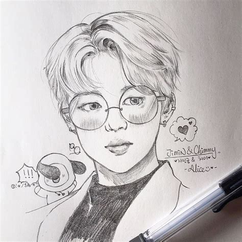 Dibujos De Bts A Lapiz Faciles Jimin - Imagenes de Flores