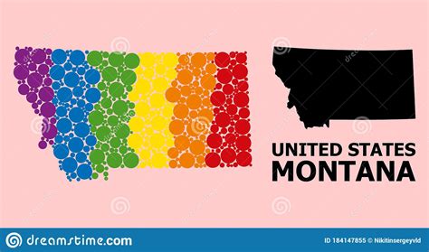 Spectrum Pattern Map of Montana State for LGBT Stock Vector - Illustration of color, geographic ...