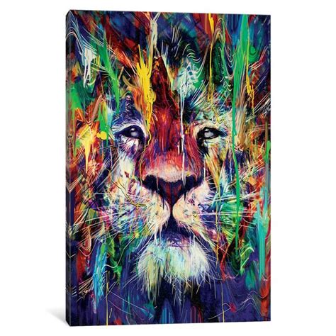 iCanvas "Lion I" by Nicebleed Canvas Print - - 15437541 | Lion painting ...