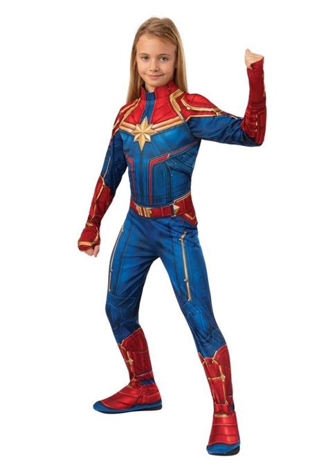 Captain Marvel Child Girls Superhero Kids Halloween Cosplay Carnival Party Costume | Captain ...