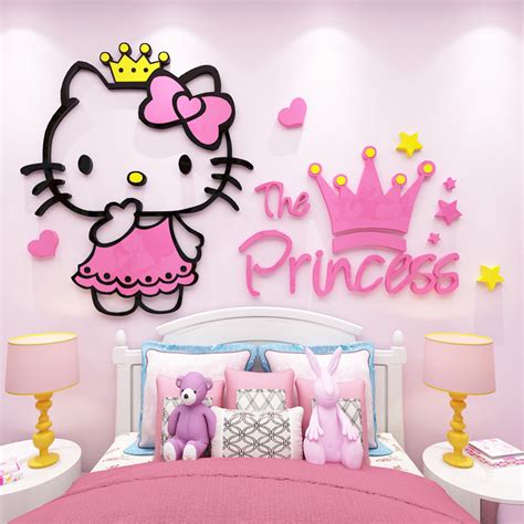 Hello Kitty Princess 3D Acrylic Sticker Wall Art Decoration