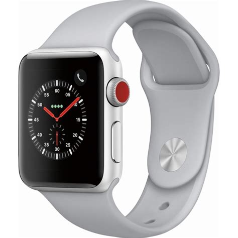 Refurbished Apple Watch Series 3 (GPS+ Cellular) 38mm Silver Aluminum ...