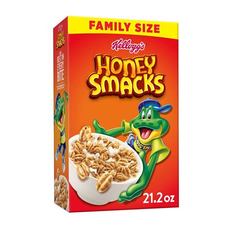 Kellogg's Honey Smacks Original Cold Breakfast Cereal, Family Size, 21.2 oz Box - Walmart.com