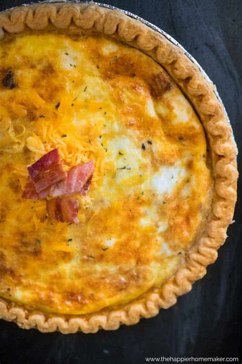 Bacon Cheddar Quiche Recipe - The Happier Homemaker