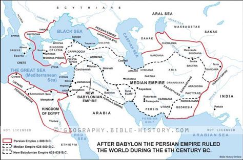 Ezra Persian Empire Sixth Century Bc - Basic Map (72 DPI) 1-Year License - Bible Maps and Images