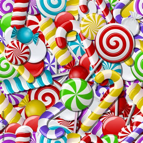 Seamless background with colorful candies. Stock Vector | Adobe Stock