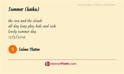 Summer (haiku) Poem by Salma Hatim