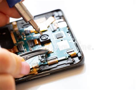 Disassembled Mobile Phone, Phone Repair and Maintenance Stock Photo - Image of device, camera ...