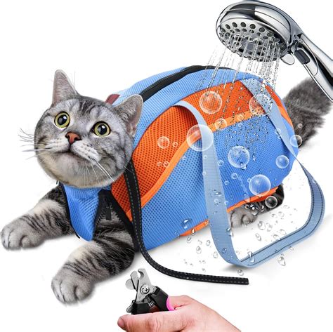 Amazon.com : Towowl Cat Bathing Bag, Adjustable Grooming Bag for Cat Shower Washing Anti-Bite ...