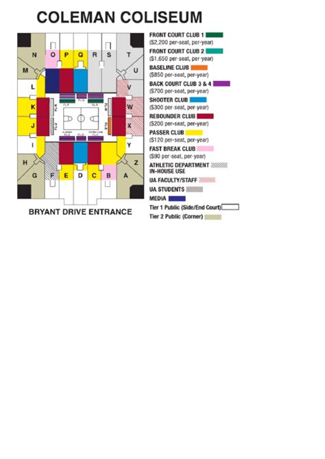 Seating Chart Coleman Coliseum printable pdf download