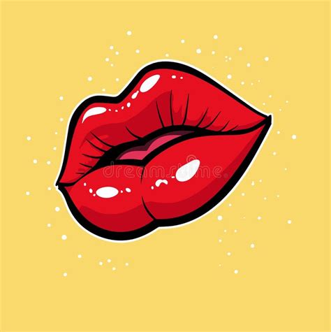 Simple Vector Clip Art Illustration of Red Lips Giving Kisses. Isolated ...