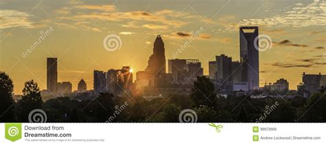 Charlotte Sunrise stock image. Image of carolina, pano - 99972669