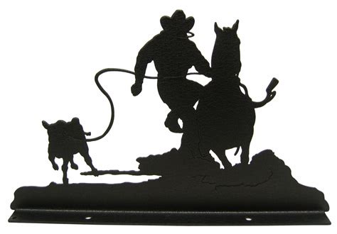 Calf Roper Rodeo Mailbox Topper Decor Roping #2 Silhouette Curio, Silhouette Stencil, Silhouette ...