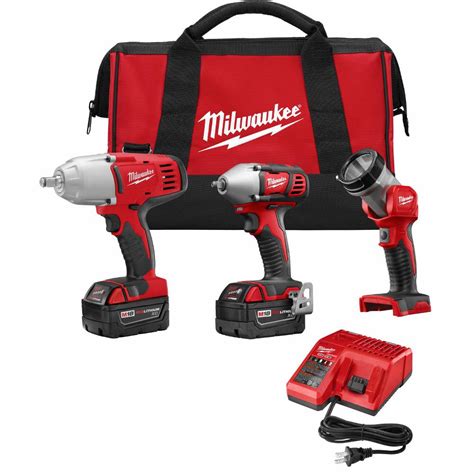 Milwaukee M18 18-Volt Lithium-Ion Cordless Combo Tool Kit (3-Tool) with ...