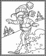 Snowboarding coloring Page Winter Sports sketch template