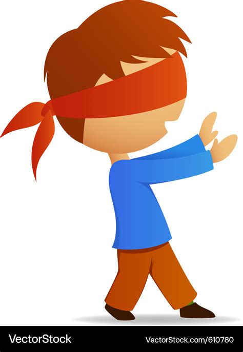 Cartoon man blindfolded Royalty Free Vector Image