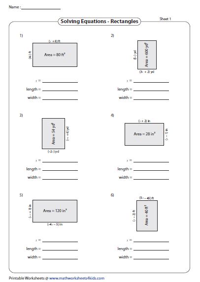 Finding length or width from the given area | Atividades