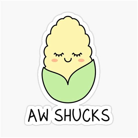 "Aw Shucks" Sticker for Sale by TashaVector | Redbubble