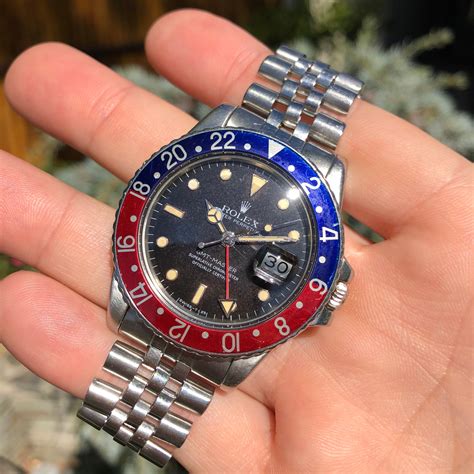 Vintage Rolex GMT MASTER 16750 Pepsi Jubilee Bracelet Wristwatch Circa ...