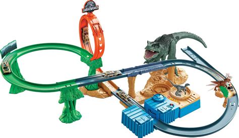 Buy Hot WheelsJurassic World Dominion Toy Cars Track Set, Clash 'n C ...