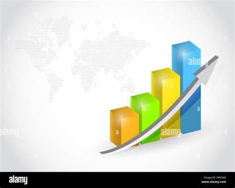 successful business graph illustration design and world map Stock Photo - Alamy