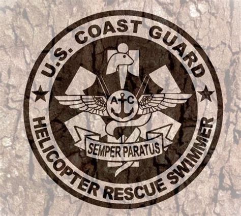 USCG Rescue Swimmer Logo Emblem Coast Guard Semper Paratus | Etsy